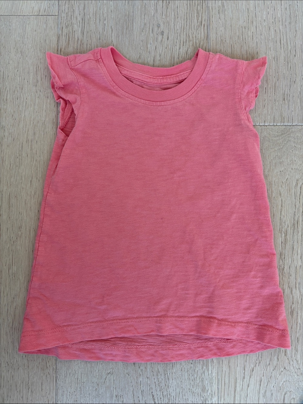 Girls' Pink Flutter-Sleeve Tee